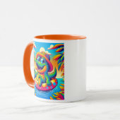 Alligator, vrolijk in boeien. mok (Voorkant links)