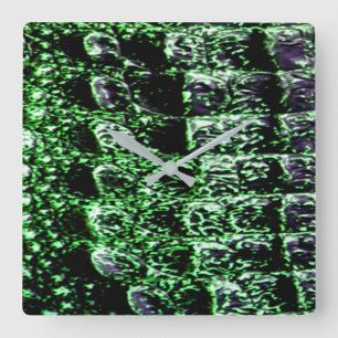 Alligator Wall Clock Square Vierkante Klok
