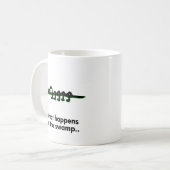 Alligator wat er in het moeras gebeurt koffiemok (Voorkant links)