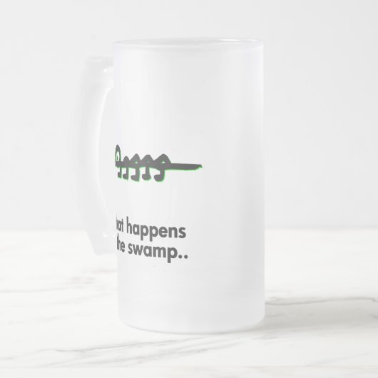 Alligator wat er in het moeras gebeurt matglas bierpul (Voorkant links)