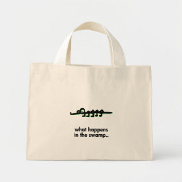 Alligator wat er in het moeras gebeurt mini tote bag