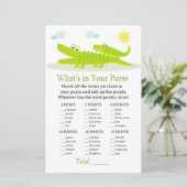 Alligator Wat zit er in je baby shower met handtas (Staand voorkant)