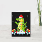 Alligator Wearing Xmas Lights Santa Hat Alligator Kaart (Voorkant)