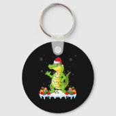 Alligator Wearing Xmas Lights Santa Hat Alligator  Sleutelhanger (Voorkant)