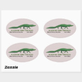 Alligator Wedding Sticker. Florida South Carolina. Ovale Sticker (Vel)