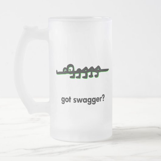 Alligator werd opgewonden matglas bierpul (Links)