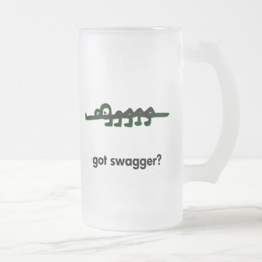 Alligator werd opgewonden matglas bierpul (Rechts)