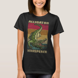 Alligator Whisperer Retro  Verdrukte Stijl T-shirt