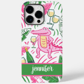 Alligator Wijn Roze Groen Preppy Gepersonaliseerd Case-Mate iPhone Case (Achterkant)