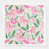 Alligator wijn roze groen preppy klein servet (Voorkant)