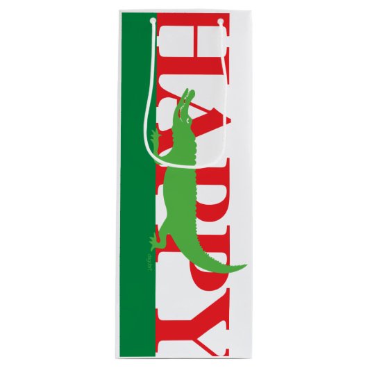 Alligator wijnzak wijn cadeautas (Voorkant)
