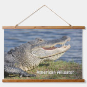 Alligator Wildlife Natuur Closeup Fotografisch Hangend Wandkleed (Voorkant)