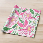 Alligator Wine Pink Green Preppy Cadeaupapier