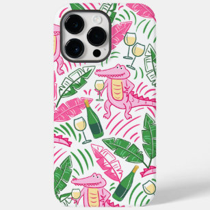 Alligator Wine Pink Green Preppy Case-Mate iPhone 14 Pro Max Hoesje