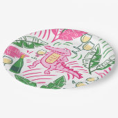 Alligator Wine Pink Green Preppy Papieren Bordje (Gekanteld)