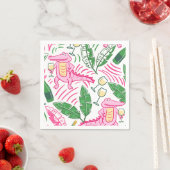 Alligator Wine Pink Green Preppy Servet (Insitu)