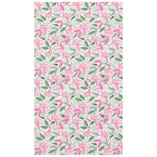 Alligator Wine Pink Green Preppy Tafelkleed (Voorkant)