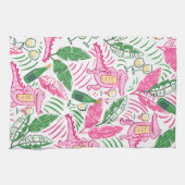 Alligator Wine Pink Green Preppy Theedoek (Horizontaal)