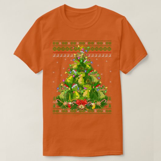 Alligator Xmas Lighting Tree Santa Alligator Ugly T-shirt (Design voorkant)