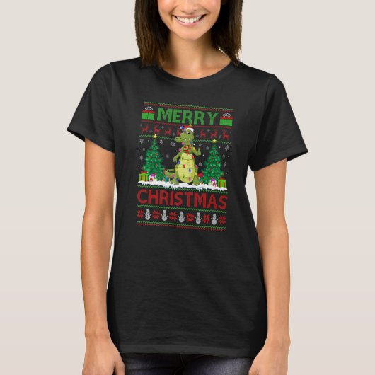 Alligator  Xmas Tree Ugly Santa Alligator Christma T-shirt (Voorkant)
