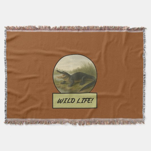 Alligator Zadelbruin Gooi Deken (Voorkant)