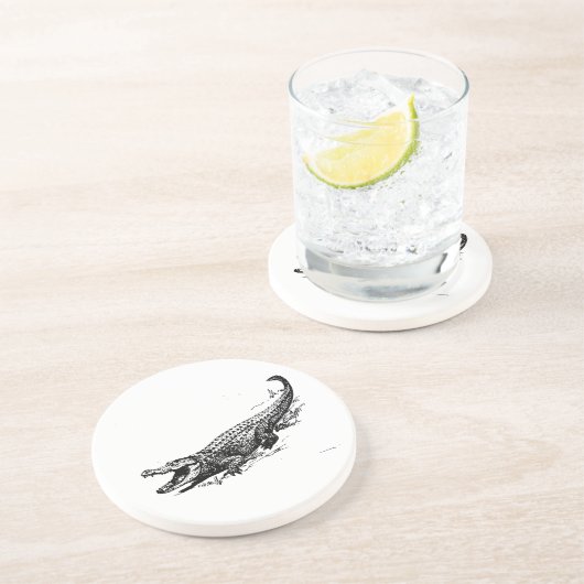 Alligator Zandsteen Onderzetter (Zijkant)