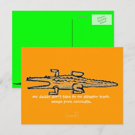 alligatorafval briefkaart (Voorkant / Achterkant)