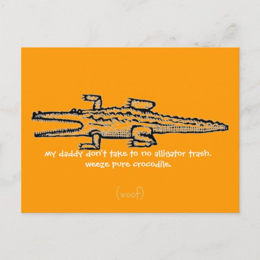 alligatorafval briefkaart (Voorkant)