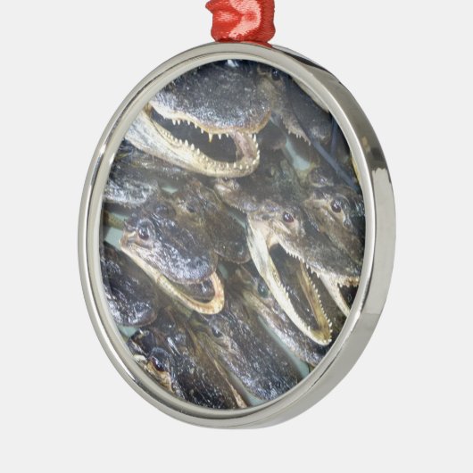 Alligatorhoofd Metalen Ornament (Links)