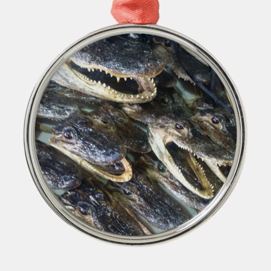 Alligatorhoofd Metalen Ornament (Voorkant)
