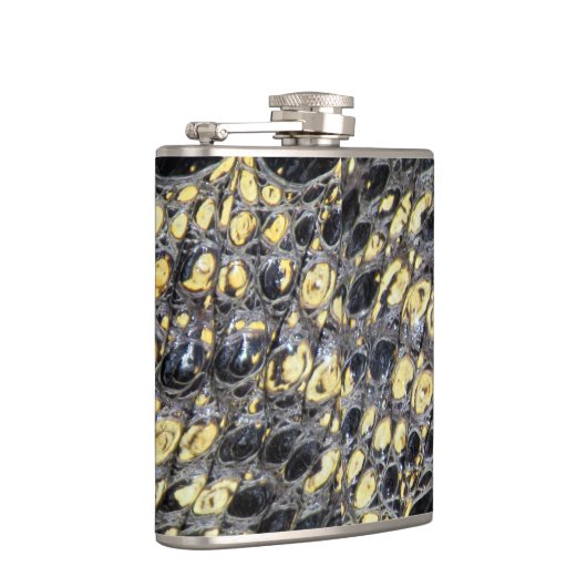 Alligatorhuid Kolf (foto) Heupfles (Rechts)