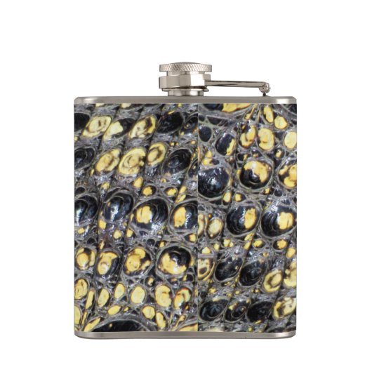 Alligatorhuid Kolf (foto) Heupfles (Achterkant)