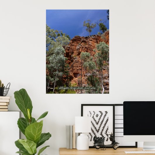 Alligatorkloof met rode kussens poster (Thuiskantoor)