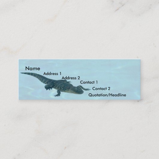 Alligatorprofielkaart Mini Visitekaartje (Voorkant)