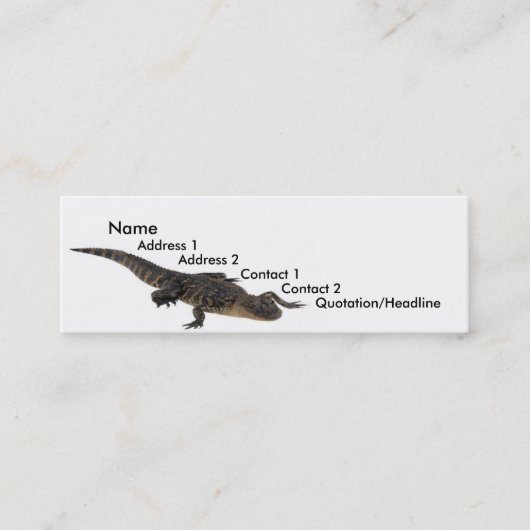 Alligatorprofielkaart Mini Visitekaartje (Voorkant)