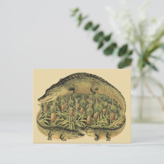 alligators, ananassen, briefkaart (Staand voorkant)