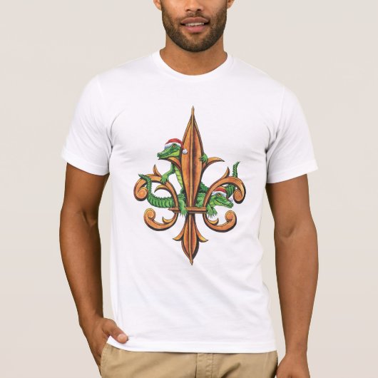 Alligators Fleur-de-lis kerstT-shirt T-shirt (Voorkant)