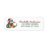 Alligators-Krokodillen Kerst Retouradres Etiket (Voorkant)