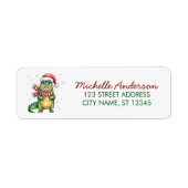 Alligators-Krokodillen Kerst Retouradres Etiket (Voorkant)