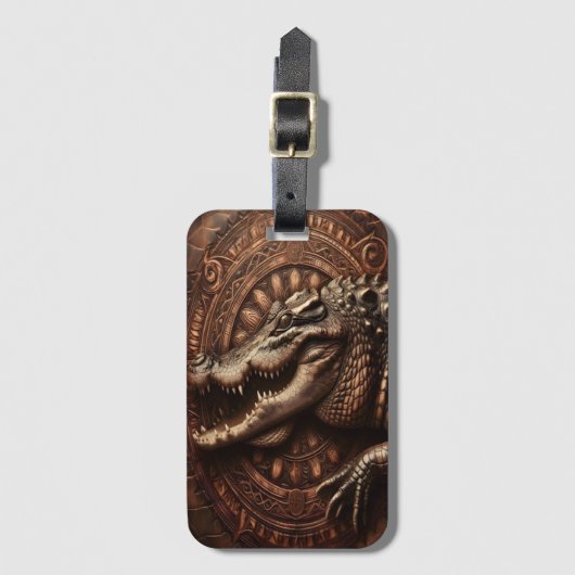 Alligator's oude omhelzing bagagelabel (Voorkant (verticaal))