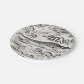 Alligators voor zwarte en witte schildpadreptielen papieren bordje (Gekanteld)