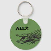 Alligatortekening met aangepaste naam sleutelhanger (Voorkant)