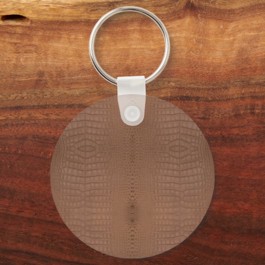 Alligatortextuurprint Tan Sleutelhanger (Voorkant)