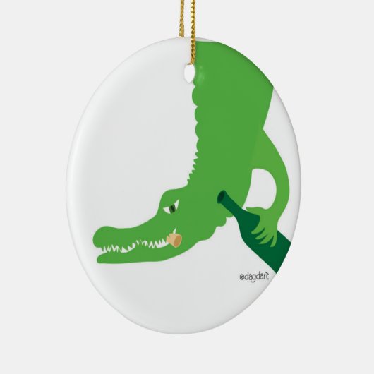 Alligatorwijn Keramisch Ornament (Rechts)