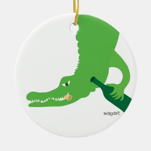 Alligatorwijn Keramisch Ornament (Voorkant)