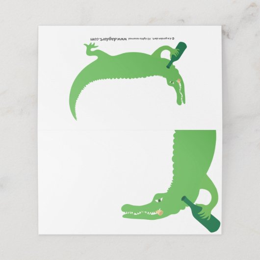 Alligatorwijn Plaatskaartje (Buitenkant ongevouwen)