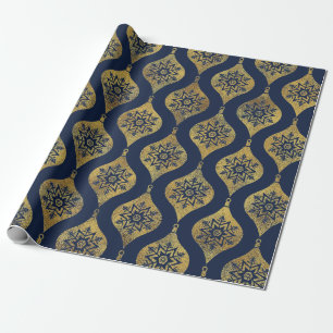 Allin Grey " BLUE & GOLD ORNAMENT" Cadeaupapier