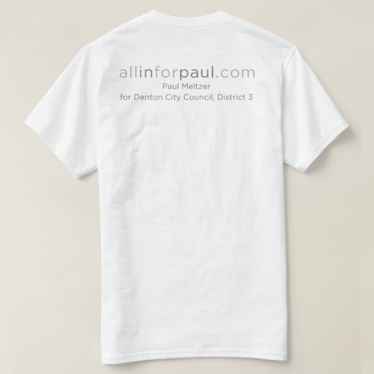 allinforpaul.com Texas logo T-shirt (Design achterkant)