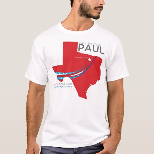 allinforpaul.com Texas logo T-shirt (Voorkant)