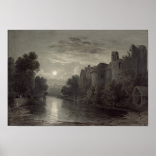 Allington Castle, bij Maidstone, Kent; Moonlight Poster